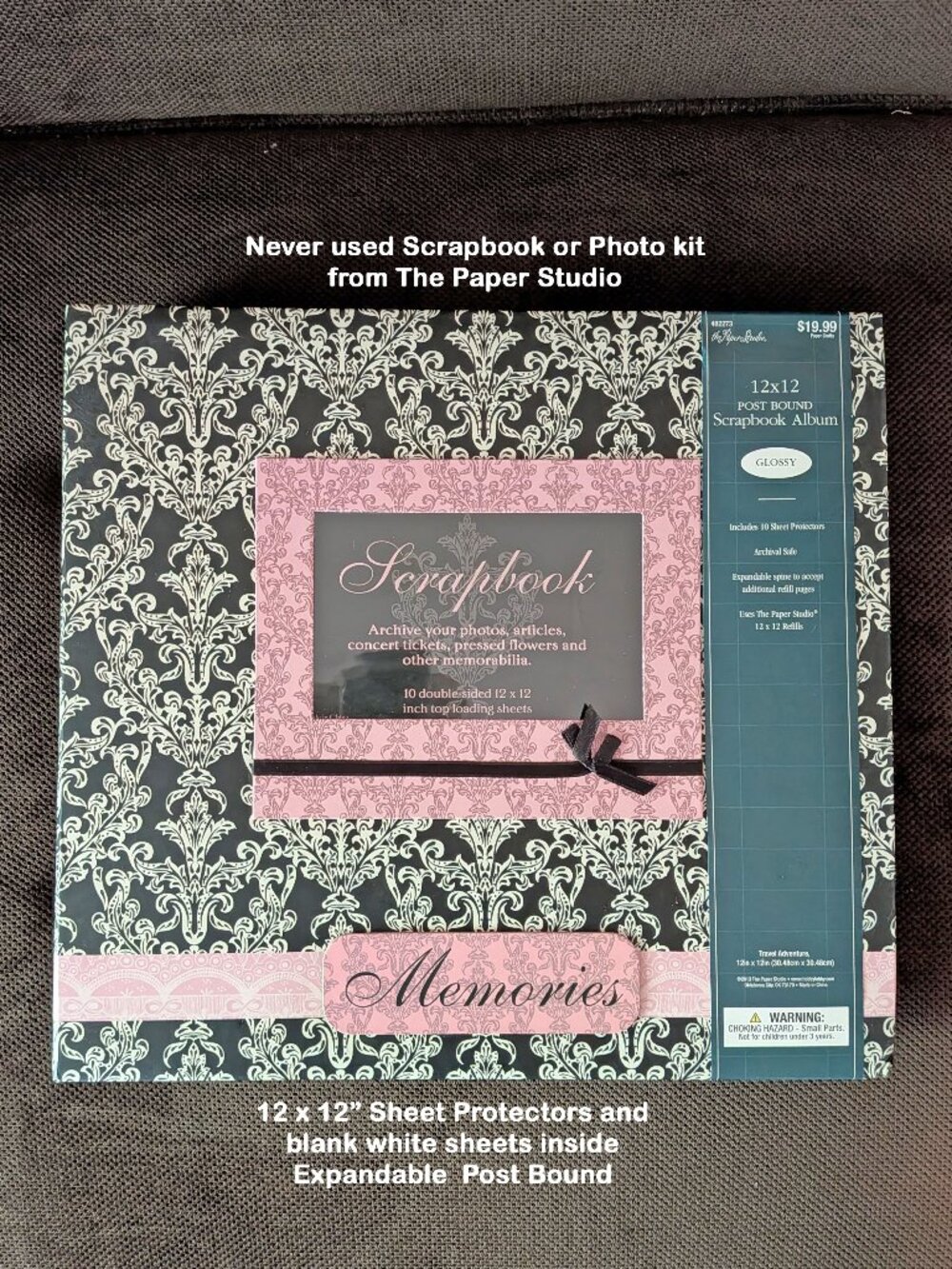 Memories 12x12" Scrapbook, Paisley design, ready to use for Photos or Scrapbook - Picture 7 of 14